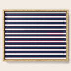 Nautical Navy Blue Red White Rough Stripes Pattern Serving Tray Gallery Image 1