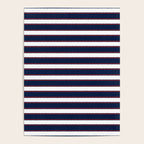 Nautical Navy Blue Red White Rough Stripes Pattern Poster Gallery Image 4