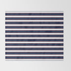 Nautical Navy Blue Red White Rough Stripes Pattern Throw Blanket Gallery Image 2