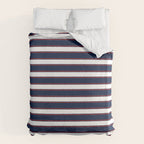 Nautical Navy Blue Red White Rough Stripes Pattern Duvet Cover Gallery Image 6