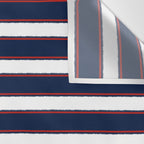 Nautical Navy Blue Red White Rough Stripes Pattern Wall Tapestry Gallery Image 3