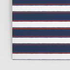 Nautical Navy Blue Red White Rough Stripes Pattern Poster Gallery Image 3