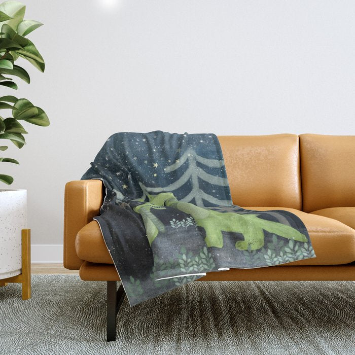 crocodoodle stars Throw Blanket Gallery Image 1