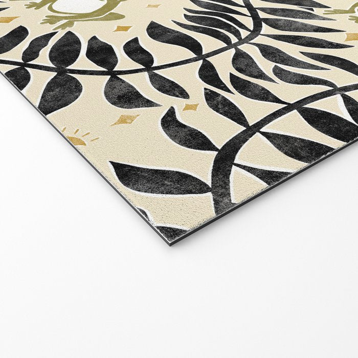 Froggie Ogee - black, moss green, and cream Welcome Mat Gallery Image 2