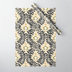 Froggie Ogee - black, moss green, and cream Wrapping Paper Gallery Image 1