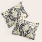 Froggie Ogee - black, moss green, and cream Pillow Sham Gallery Image 3