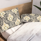 Froggie Ogee - black, moss green, and cream Pillow Sham Gallery Image 2