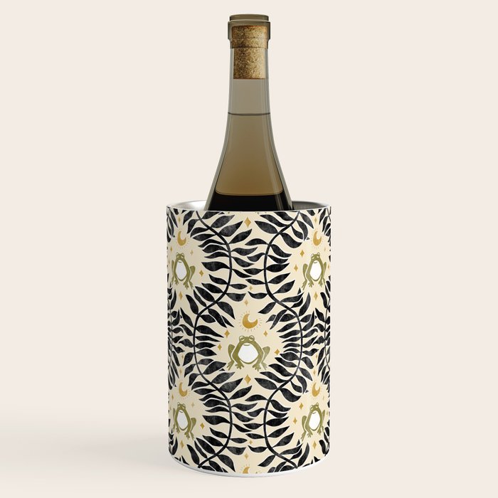 Froggie Ogee - black, moss green, and cream Wine Chiller Gallery Image 1