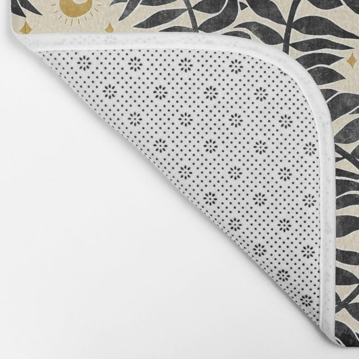 Froggie Ogee - black, moss green, and cream Bath Mat Gallery Image 2