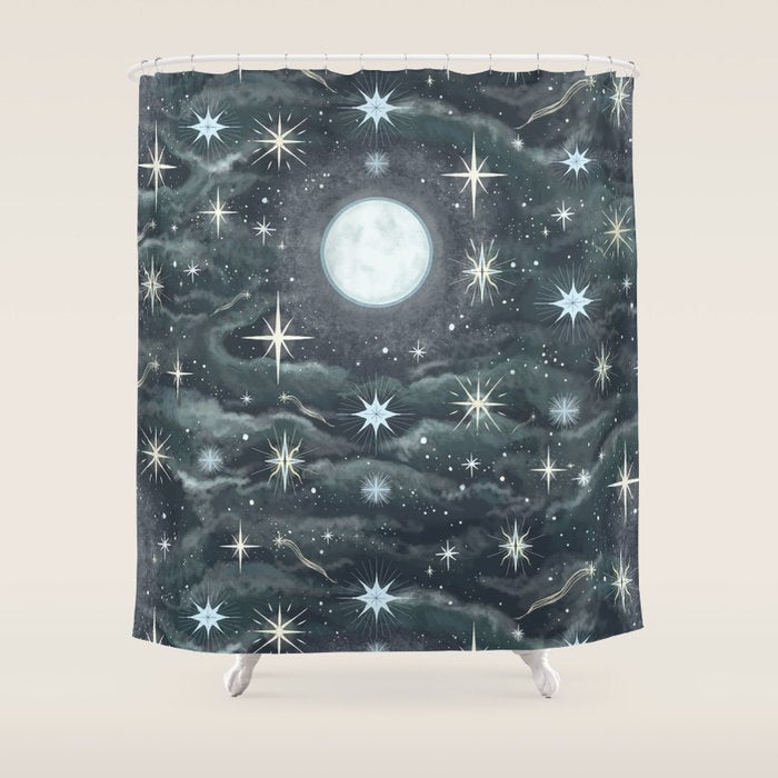 The Moon and Stars Shower Curtain Gallery Image 1