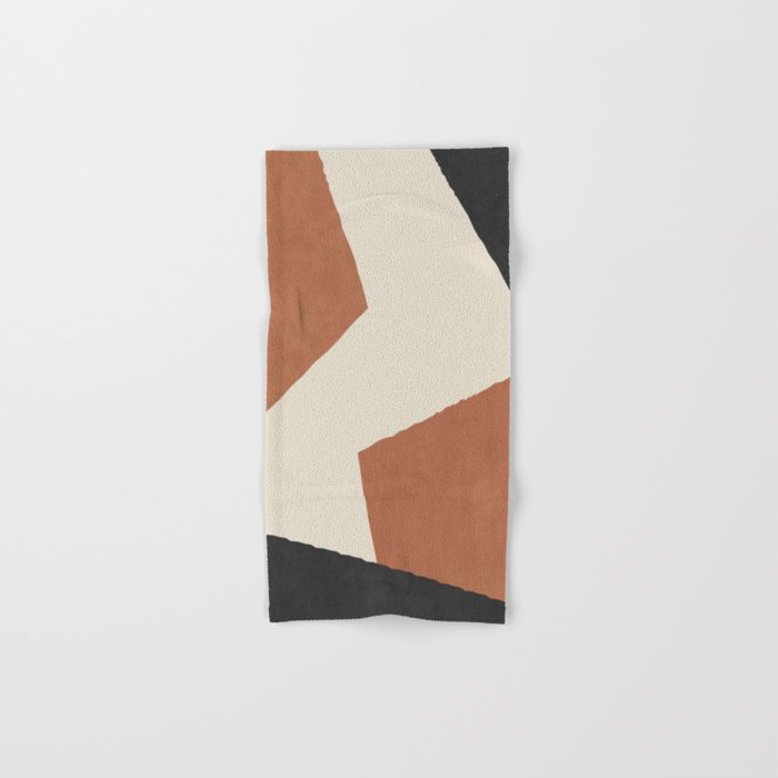 Graphic Edge Shapes - Terracotta Orange Brown Bath Towel Gallery Image 1