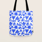 Abstract blue flower nature art pattern Tote Bag Gallery Image 1