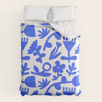 Abstract blue flower nature art pattern Duvet Cover Gallery Image 6