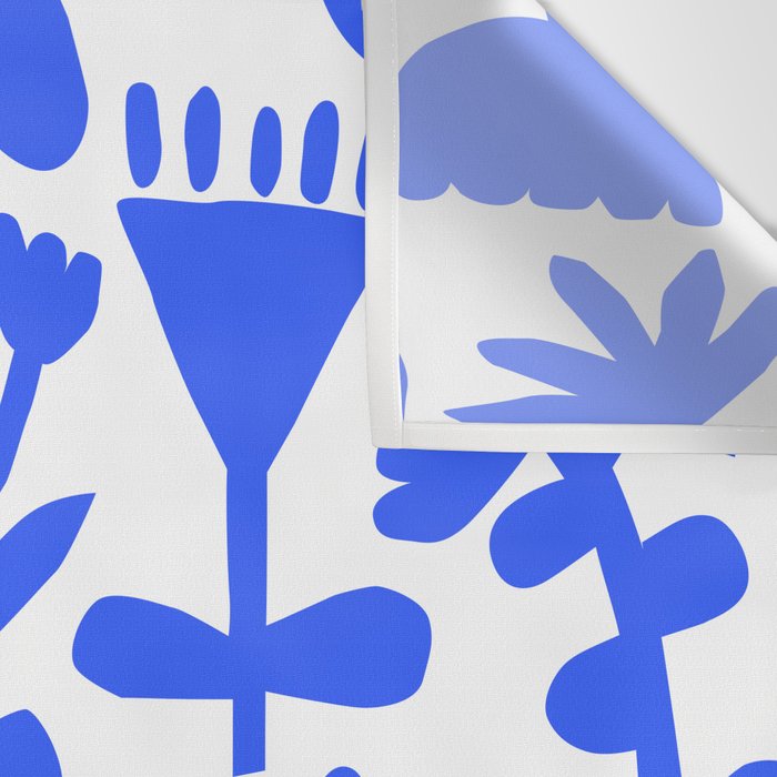 Abstract blue flower nature art pattern Wall Tapestry Gallery Image 3