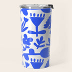 Abstract blue flower nature art pattern Travel Mug Gallery Image 2