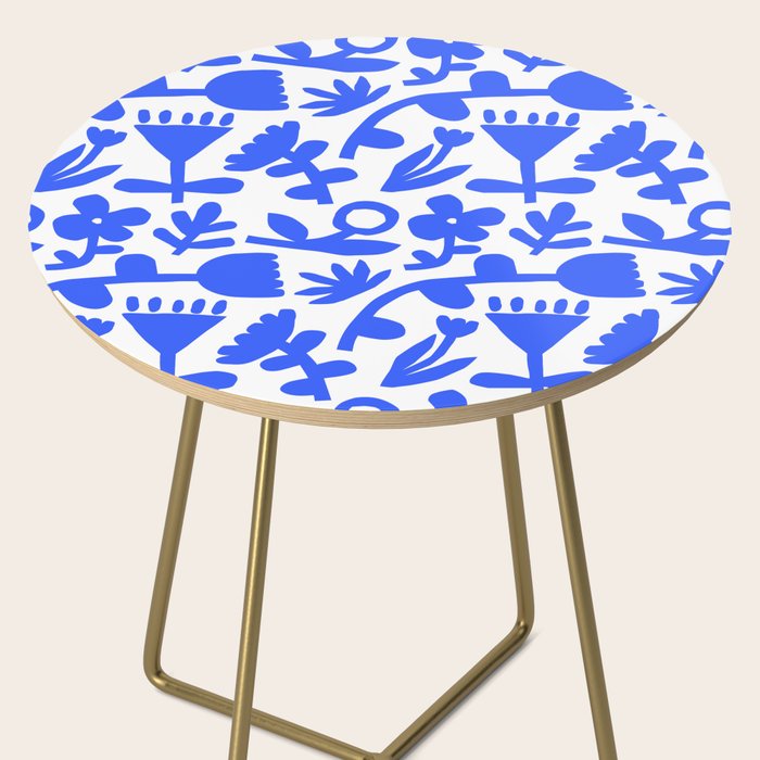 Abstract blue flower nature art pattern Side Table Gallery Image 2
