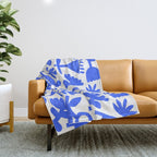Abstract blue flower nature art pattern Throw Blanket Gallery Image 1