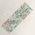 Chinoiserie Mint Green Pink Fresco Floral Garden Oriental Botanical  Yoga Mat Gallery Image 1