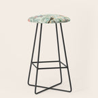 Chinoiserie Mint Green Pink Fresco Floral Garden Oriental Botanical  Stool Gallery Image 1