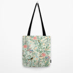 Chinoiserie Mint Green Pink Fresco Floral Garden Oriental Botanical  Tote Bag Gallery Image 2