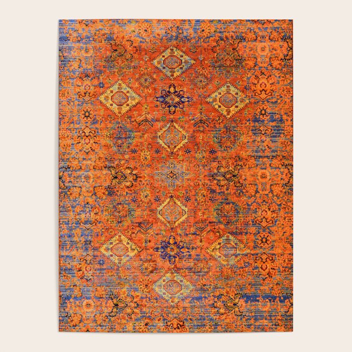 Oriental Vitange Moroccan Rug Design Poster Gallery Image 4