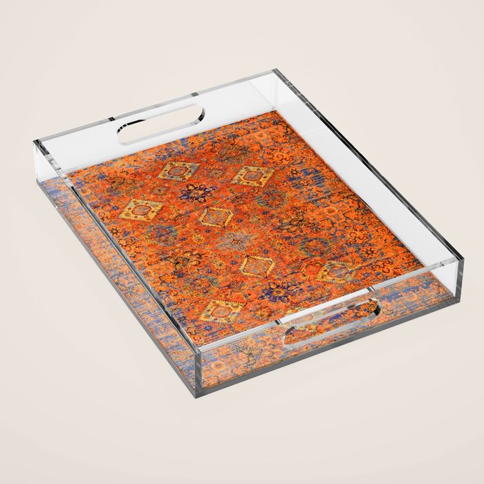 Oriental Vitange Moroccan Rug Design Acrylic Tray Gallery Image 1