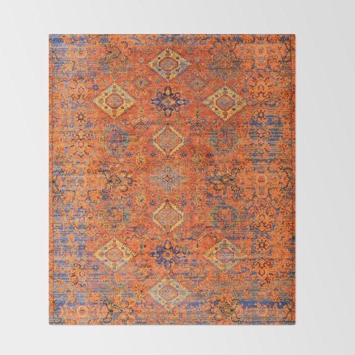 Oriental Vitange Moroccan Rug Design Throw Blanket Gallery Image 2