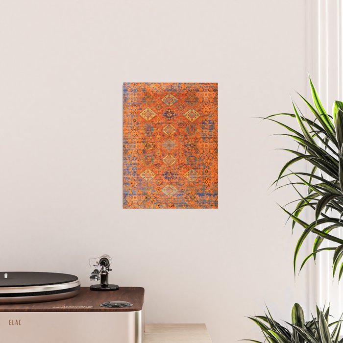 Oriental Vitange Moroccan Rug Design Poster Gallery Image 2
