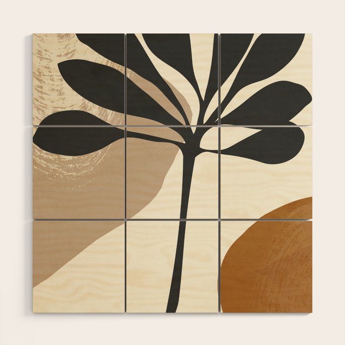 Abstract Art Plant2 Wood Wall Art Gallery Image 1