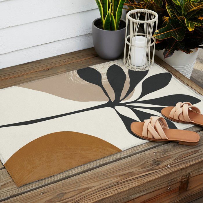 Abstract Art Plant2 Outdoor Rug Gallery Image 2