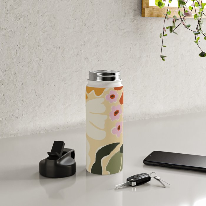 70s tropical fun flower Water Bottle Gallery Image 4