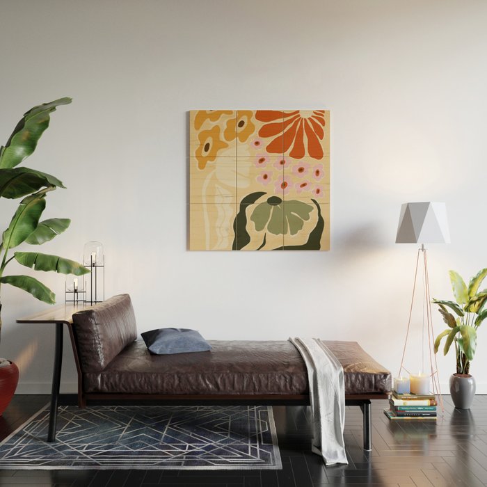 70s tropical fun flower Wood Wall Art Gallery Image 2