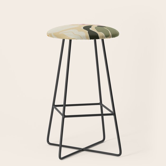 70s tropical fun flower Stool Gallery Image 1
