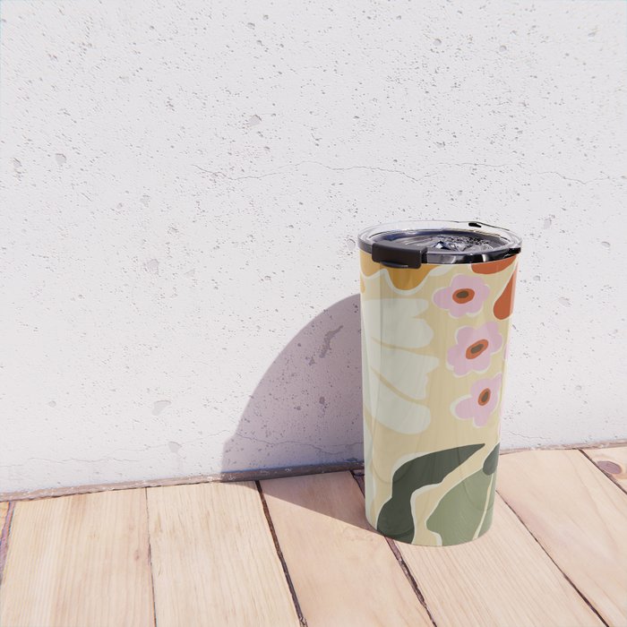 70s tropical fun flower Travel Mug Gallery Image 4