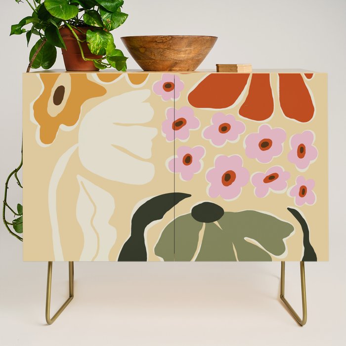 70s tropical fun flower Credenza Gallery Image 1