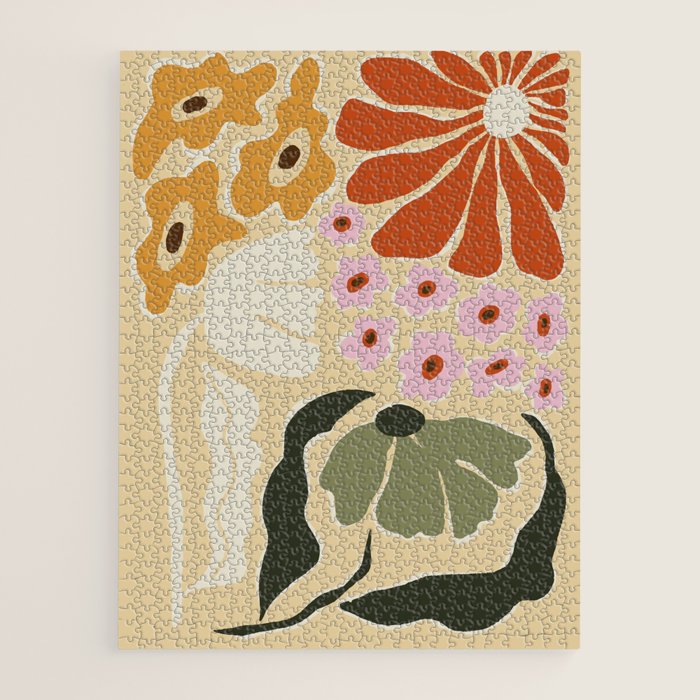 70s tropical fun flower Jigsaw Puzzle – Society6