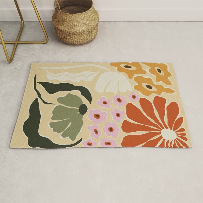 70s tropical fun flower Rug Gallery Image 1