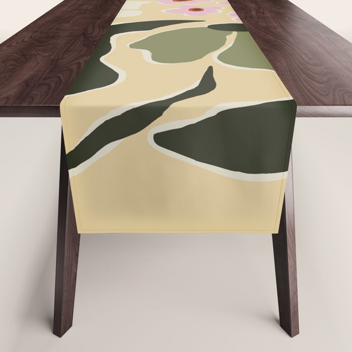 70s tropical fun flower Table Runner Gallery Image 1