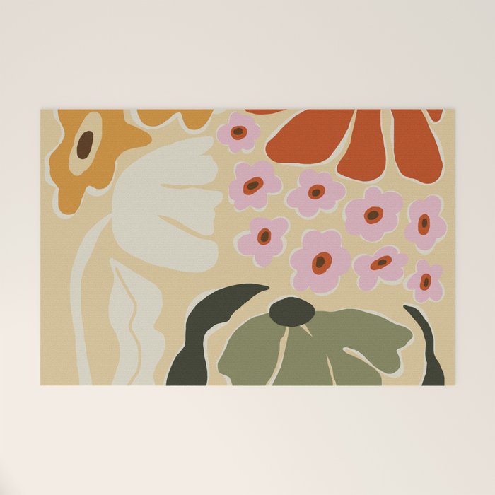 70s tropical fun flower Welcome Mat Gallery Image 1