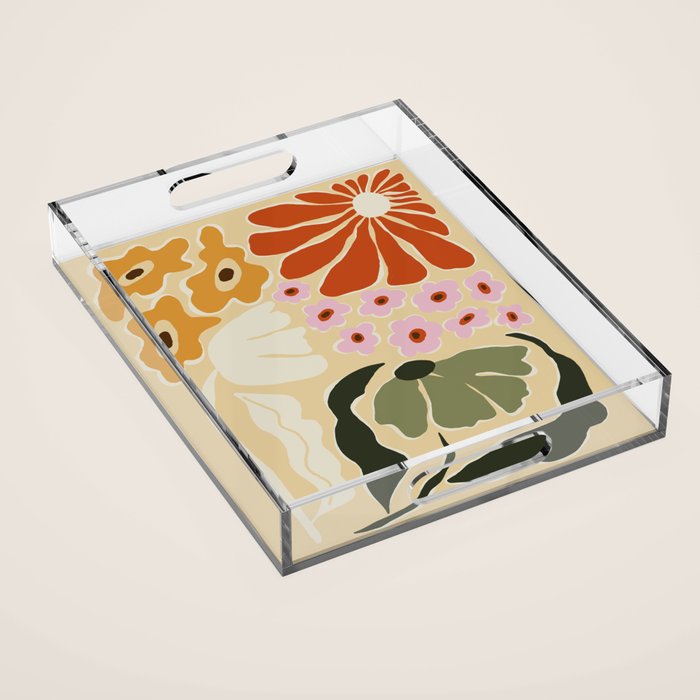 70s tropical fun flower Acrylic Tray Gallery Image 1