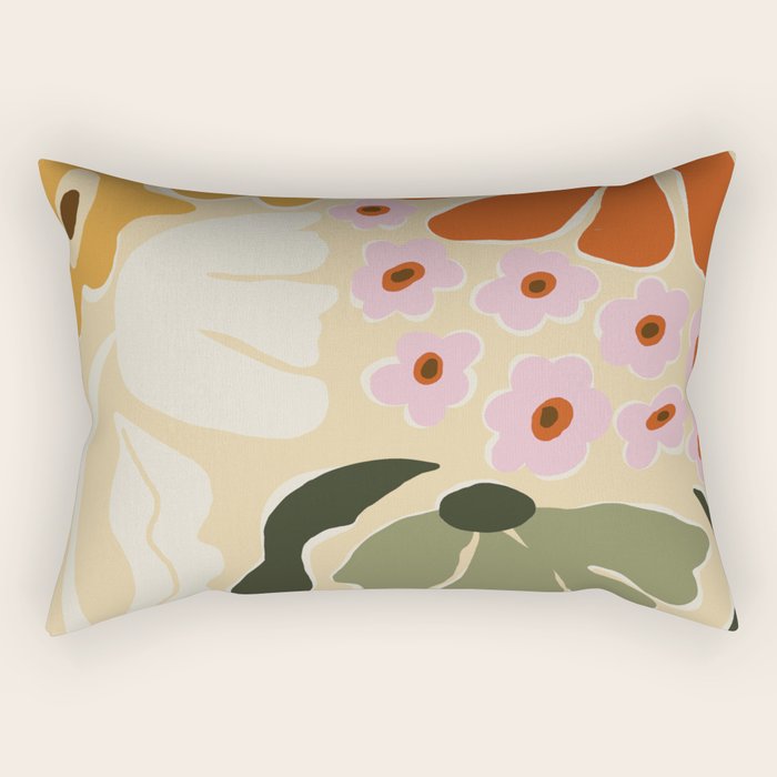70s tropical fun flower Rectangular Pillow Gallery Image 1