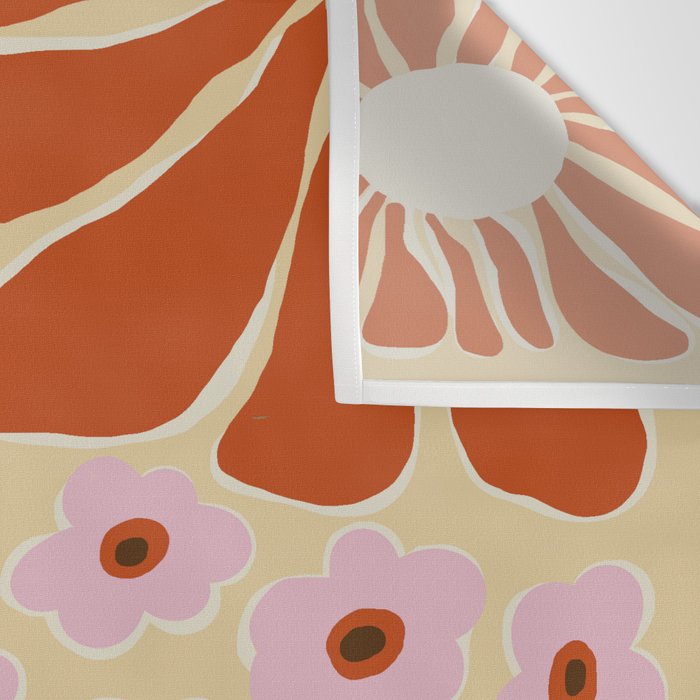 70s tropical fun flower Wall Tapestry Gallery Image 3