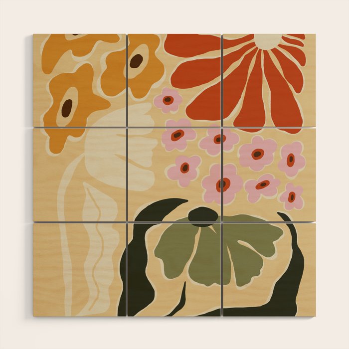 70s tropical fun flower Wood Wall Art Gallery Image 1