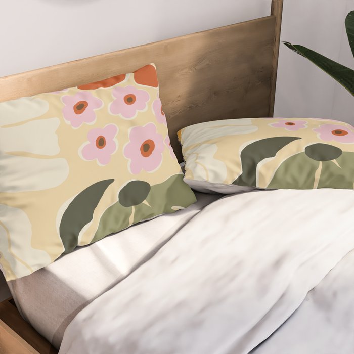 70s tropical fun flower Pillow Sham Gallery Image 2