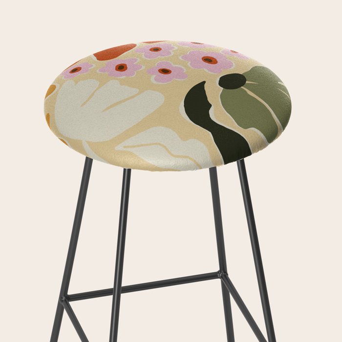 70s tropical fun flower Stool Gallery Image 2