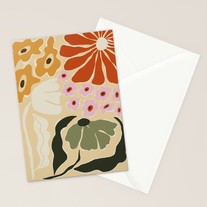 70s tropical fun flower Stationery Card Gallery Image 2