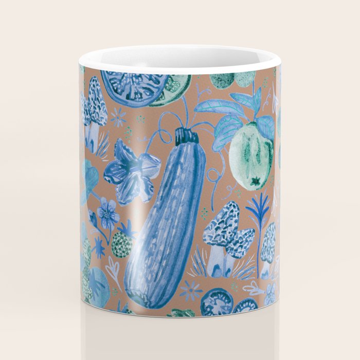 Garden Vegetables & Fresh Fruit in Blue Midnight Coffee Mug Gallery Image 4