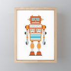 Orange Robot Retro Toy Mini Art Print Gallery Image 1