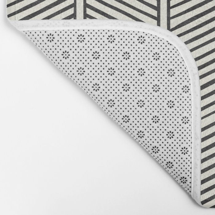 Organic Chevron - Inkwell on cream Bath Mat Gallery Image 2