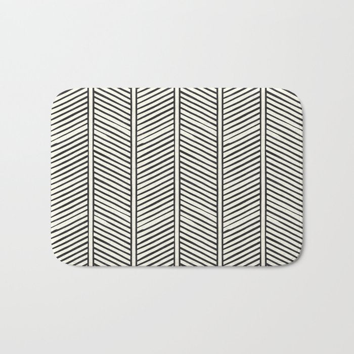 Organic Chevron - Inkwell on cream Bath Mat Gallery Image 1